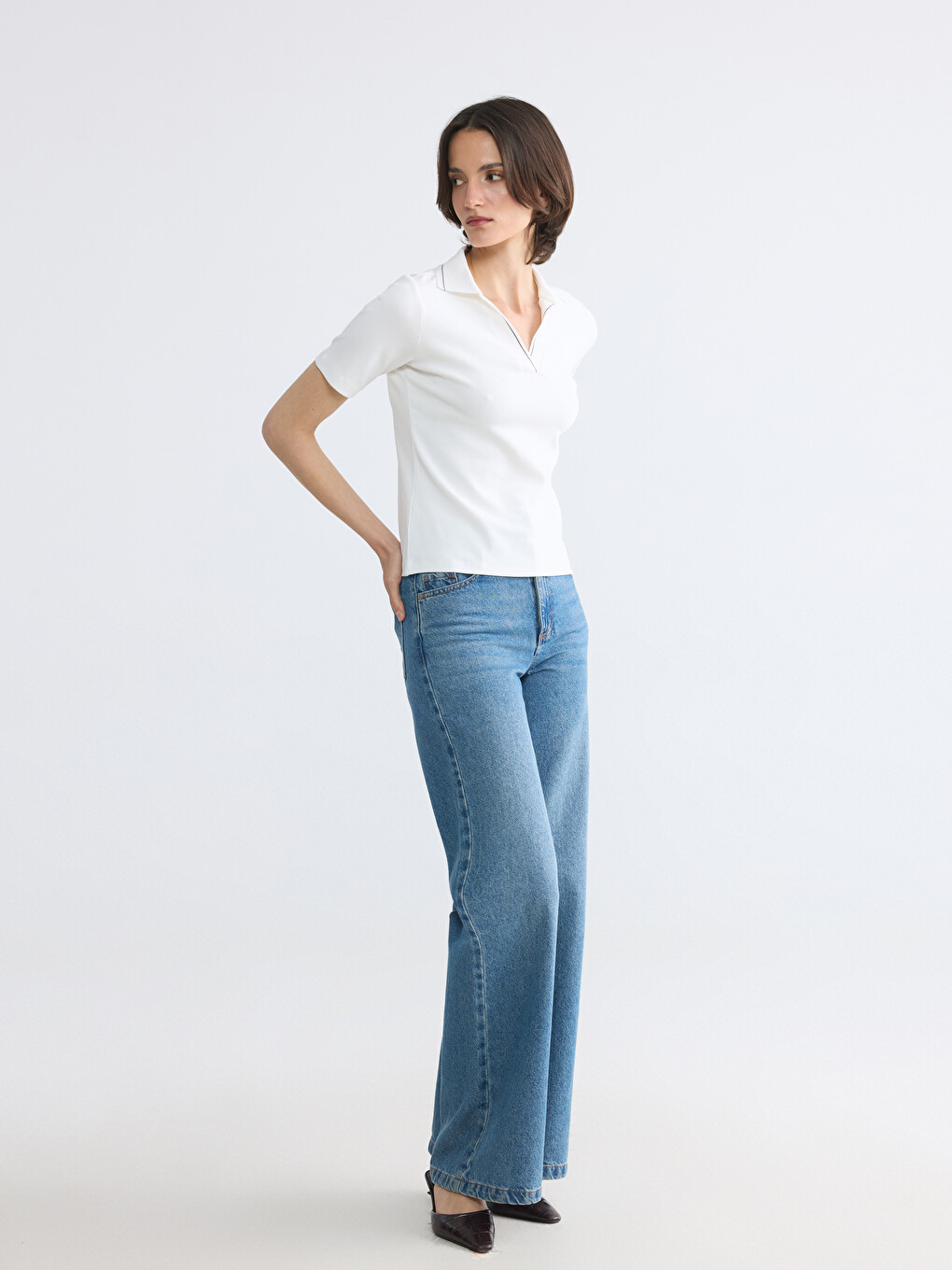 Polo Collar Women's T-Shirt-1