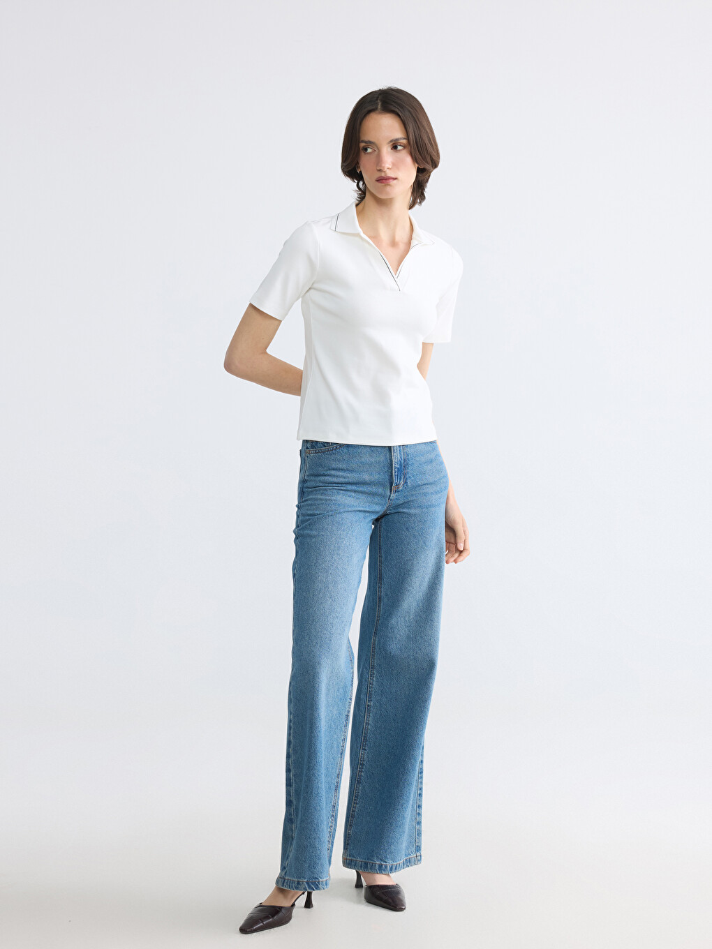 Polo Collar Women's T-Shirt-2