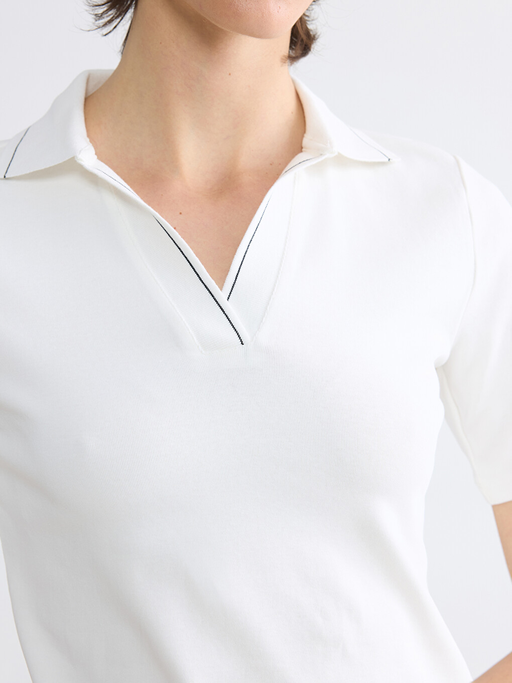 Polo Collar Women's T-Shirt-3
