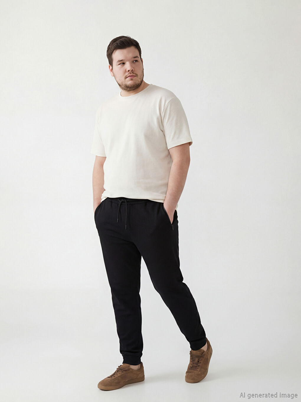 Siyah Standart Kalıp Erkek Jogger Eşofman Altı-1