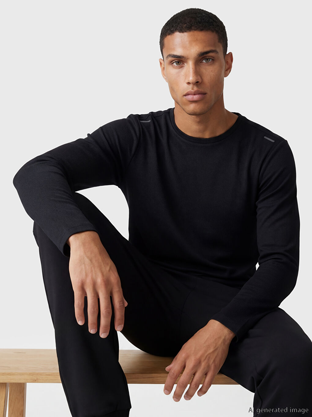 تي شيرت رجالي بقصة ضيقة وياقة دائرية