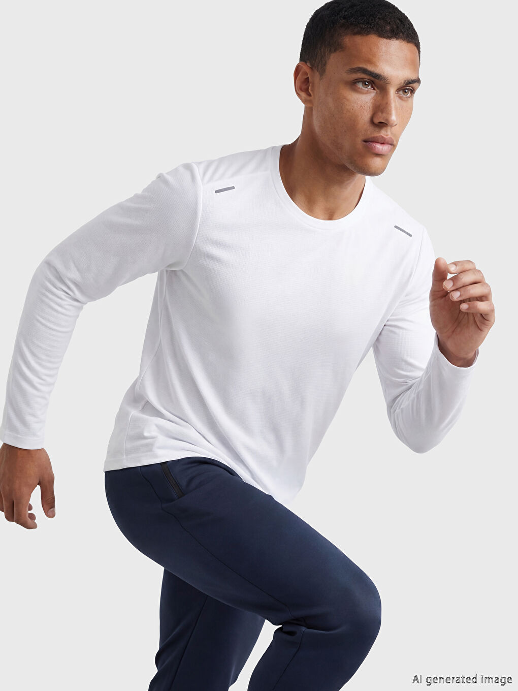 تي شيرت رجالي بقصة ضيقة وياقة دائرية