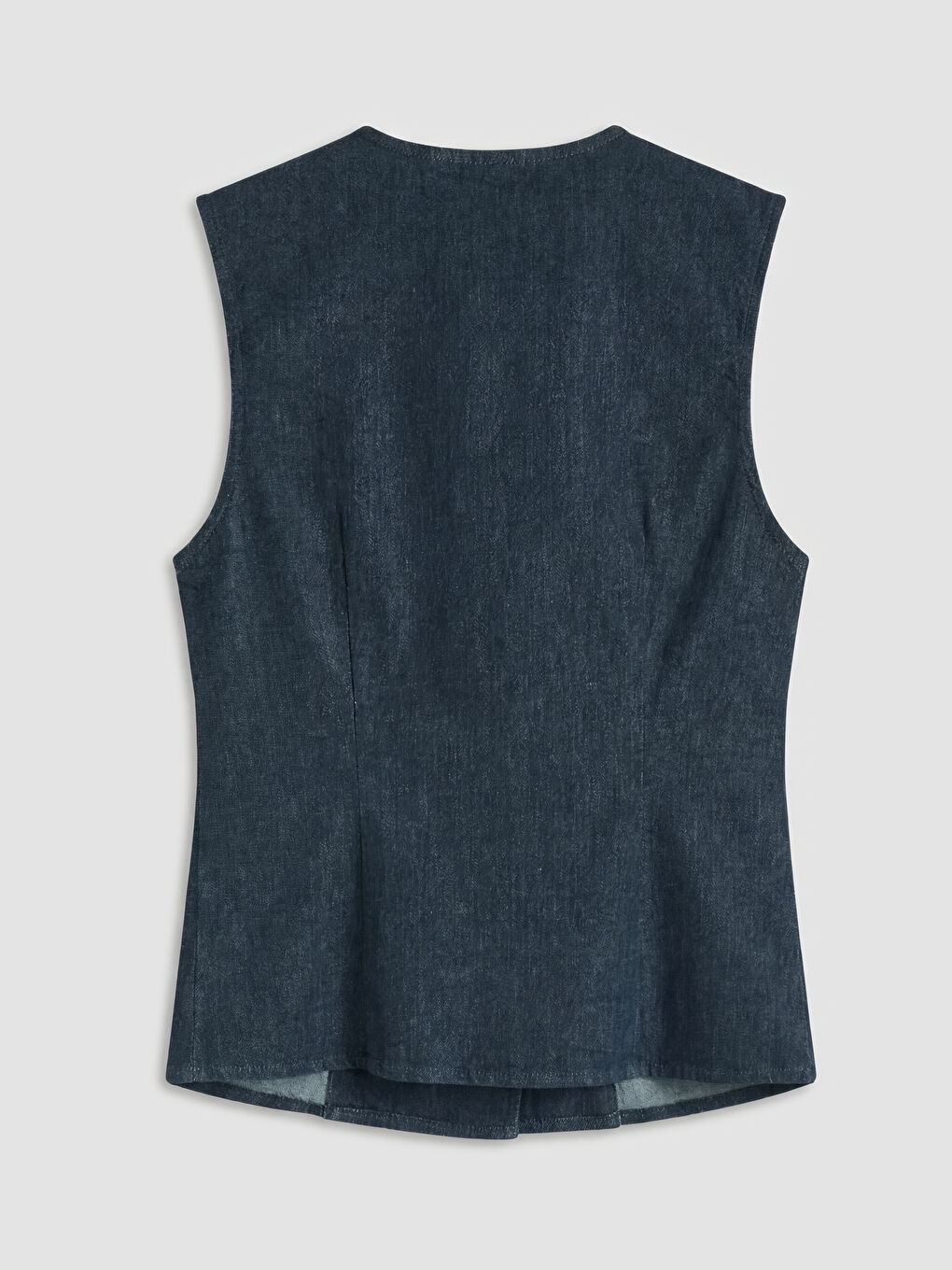 İndigo Kruvaze Yaka Kadın Jean Yelek-1