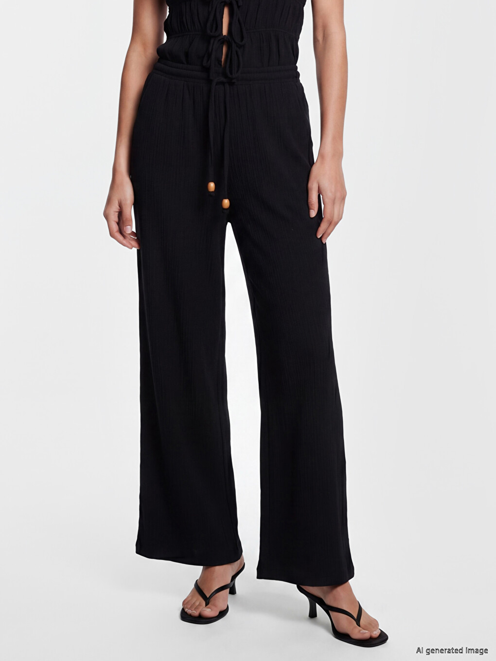 Elastic Waist Muslin Women's Trousers-1