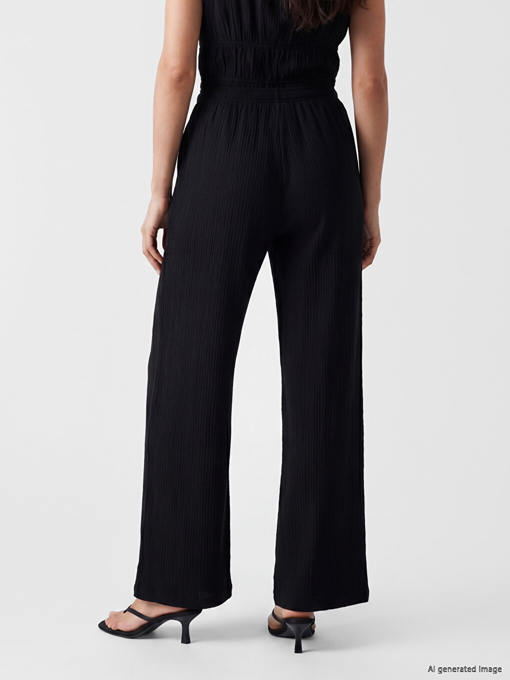 Elastic Waist Muslin Women's Trousers-3