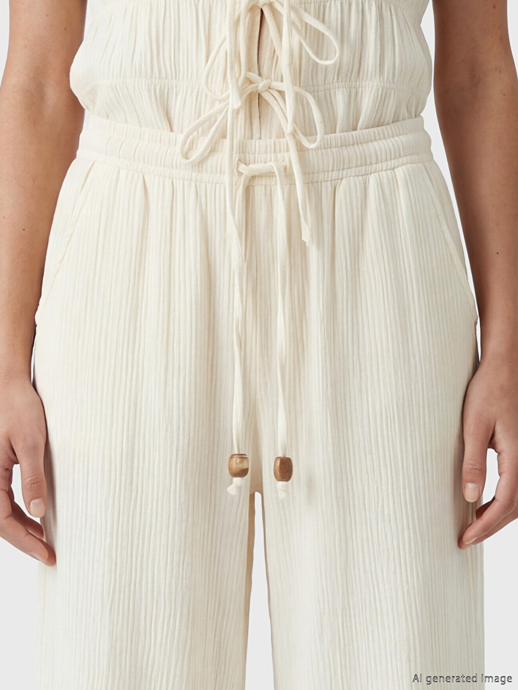 Ženske muslin pantalone sa elastičnim strukom-2