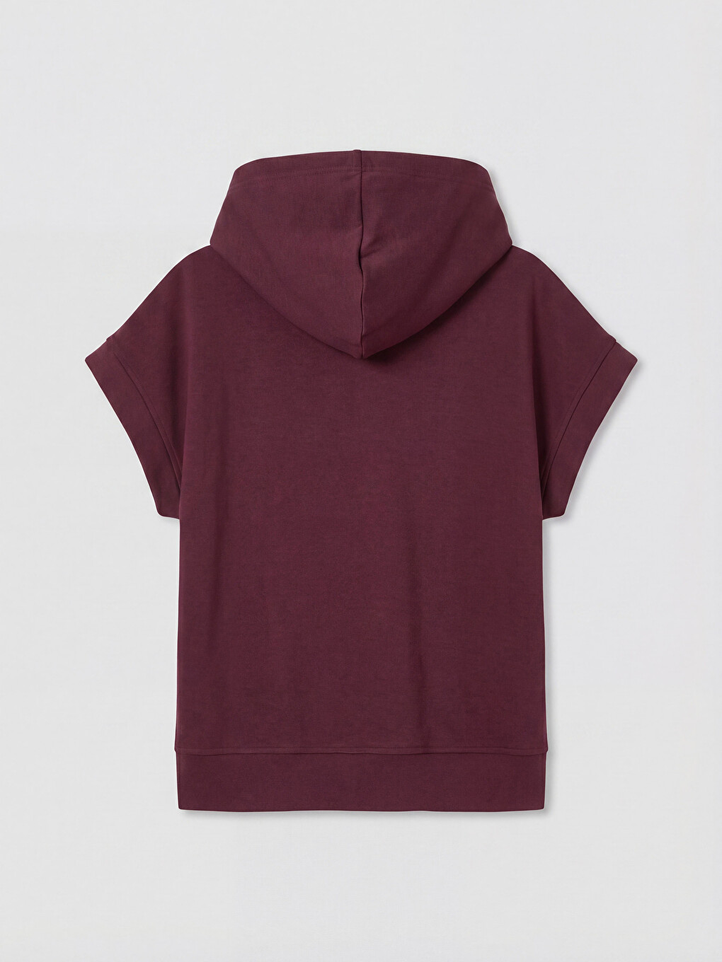 Bordo Kapüşonlu Soft Touch Kadın Spor Sweatshirt-5