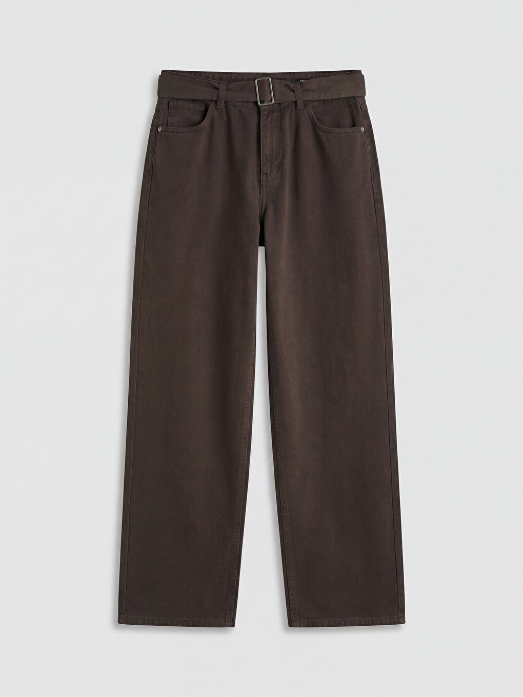 Belted High Waisted Wide Leg Women's Jeans-4