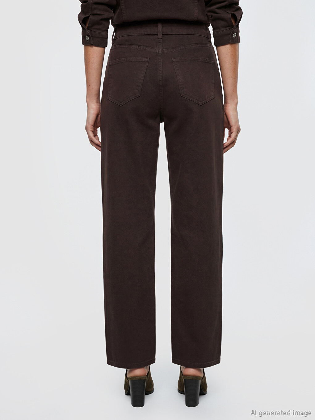 Belted High Waisted Wide Leg Women's Jeans-2