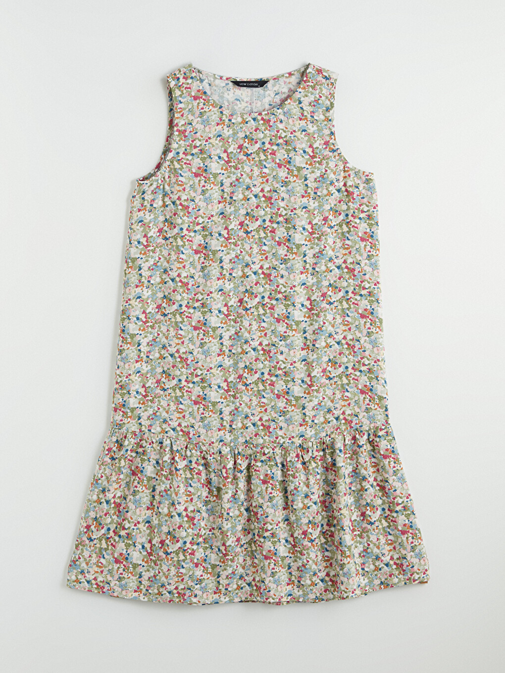 Rochie Croială A Guler Rotund Cu Volane-4