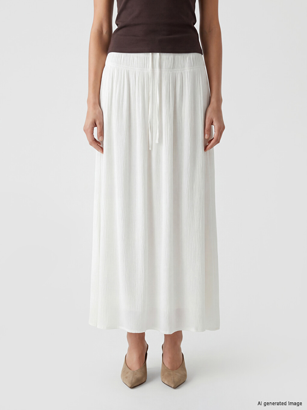 Woman White Skirt-1