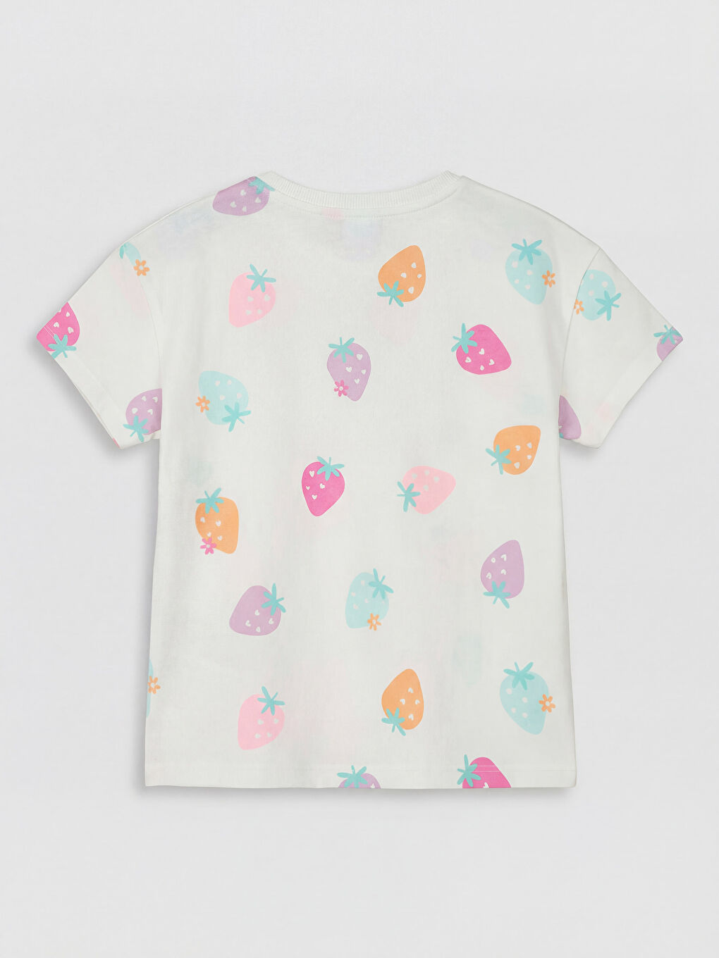 Yeşil Bisiklet Yaka Baskılı Kız Çocuk Tişört 2'li-4