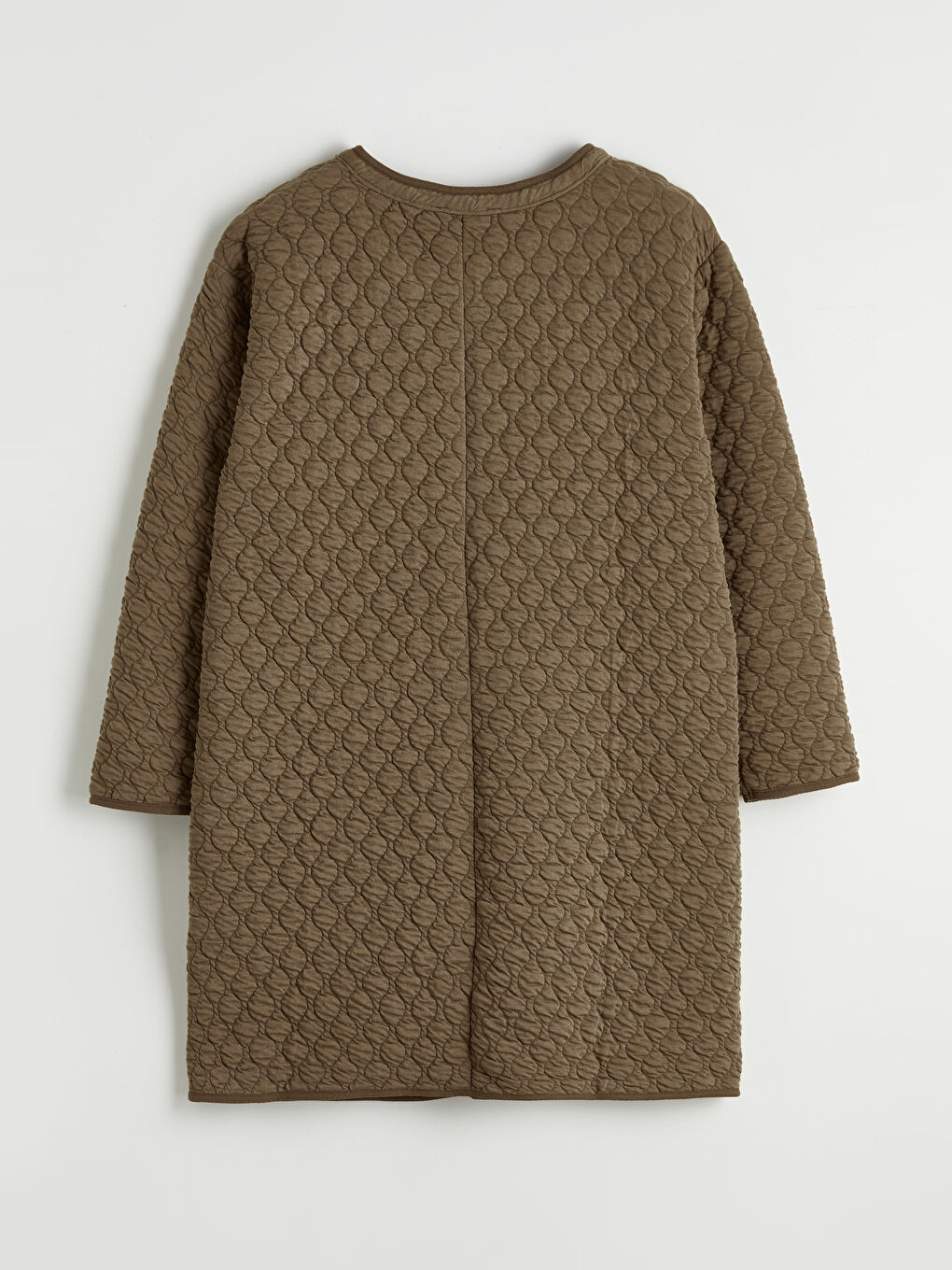 Sarı Bisiklet Yaka Kapitone Desenli Kadın Ferace-1