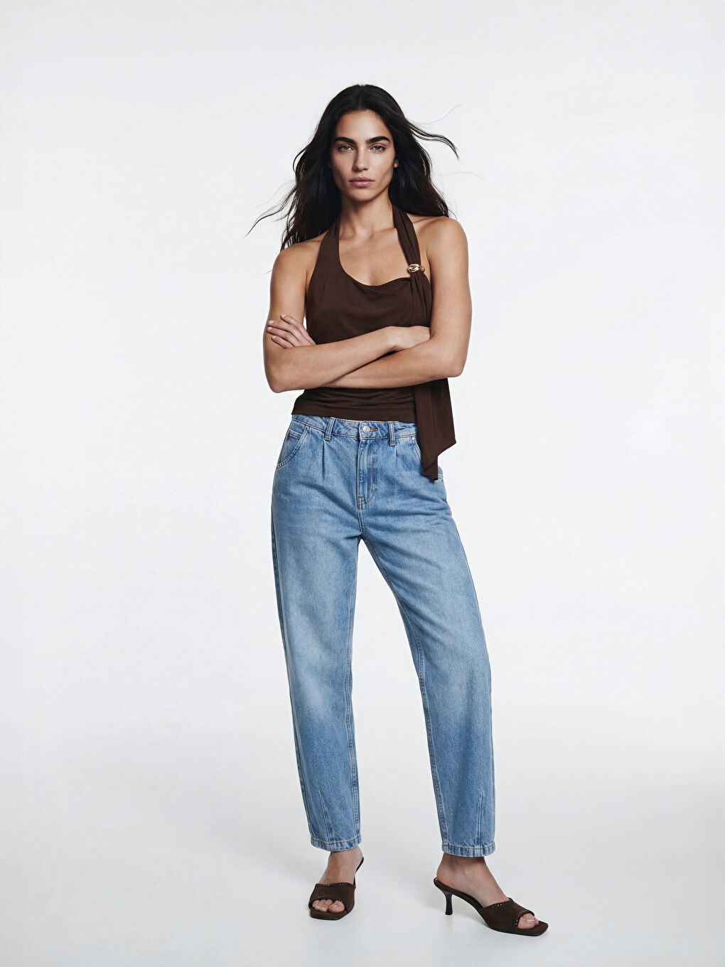 İndigo Barrel Fit Kadın Jean Pantolon	