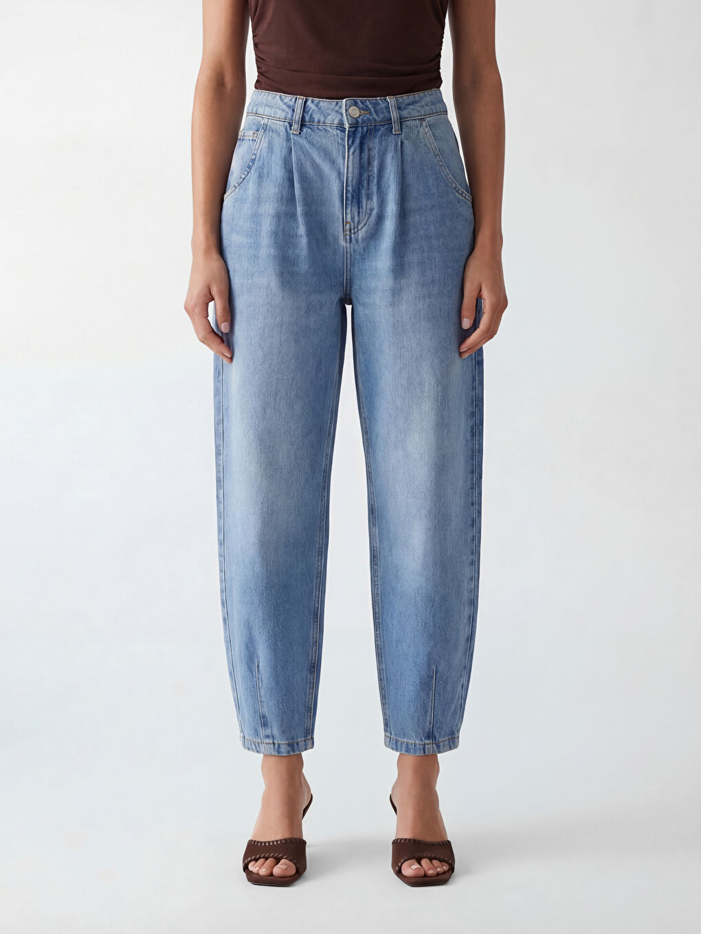 İndigo Barrel Fit Kadın Jean Pantolon	-1