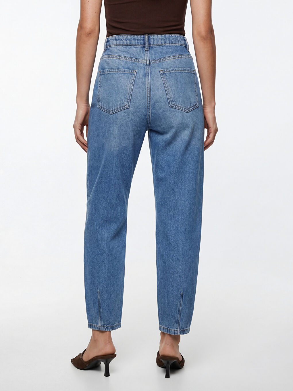 İndigo Barrel Fit Kadın Jean Pantolon	-3