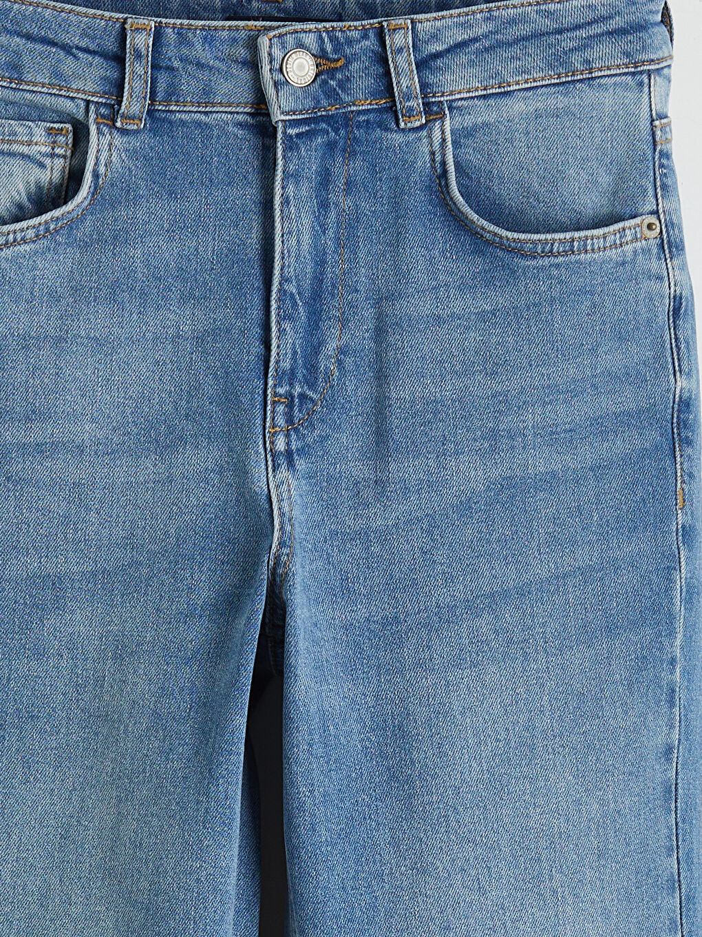 İndigo Crop Flare Kadın Jean Pantolon-4