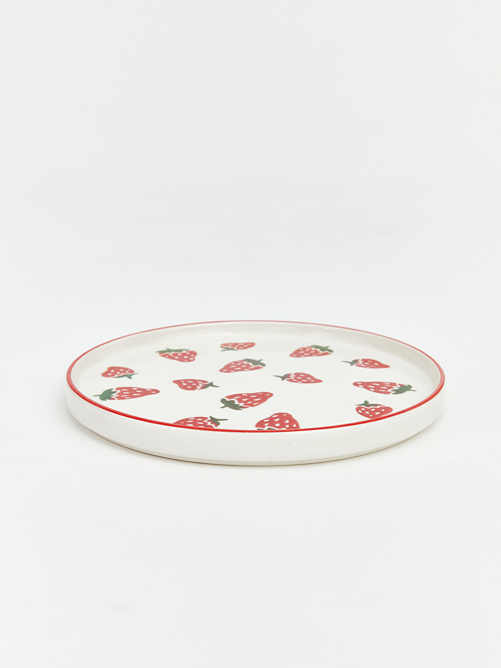 Karışık Çilek Desenli Yuvarlak Seramik Tabak 4'lü 20 cm -1