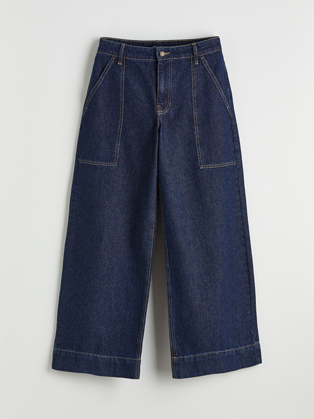 İndigo Wideleg Kadın Jean Pantolon-2