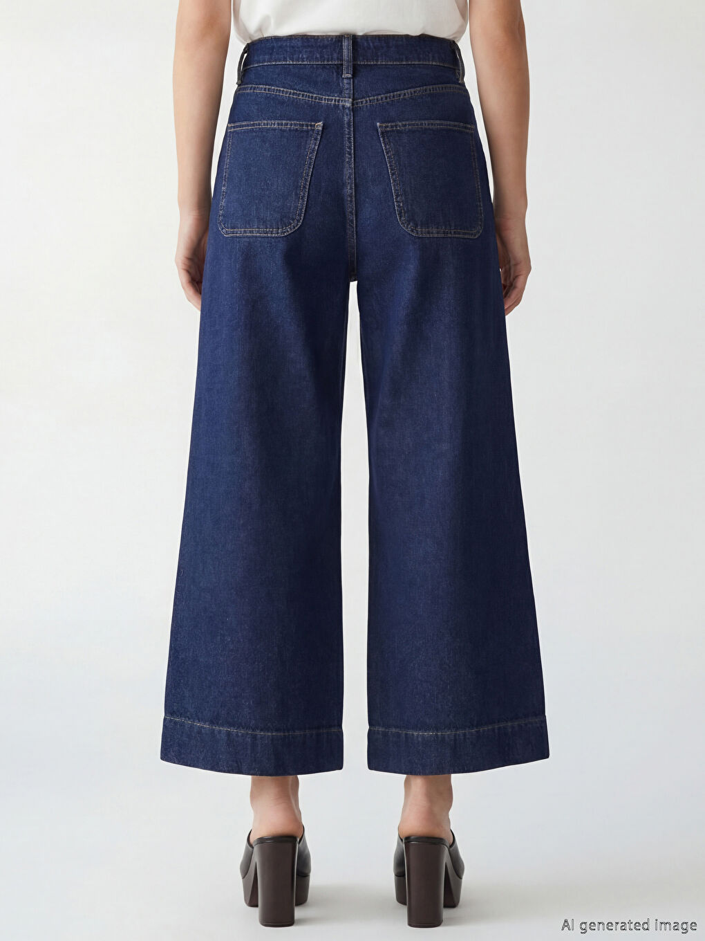 İndigo Wideleg Kadın Jean Pantolon-1