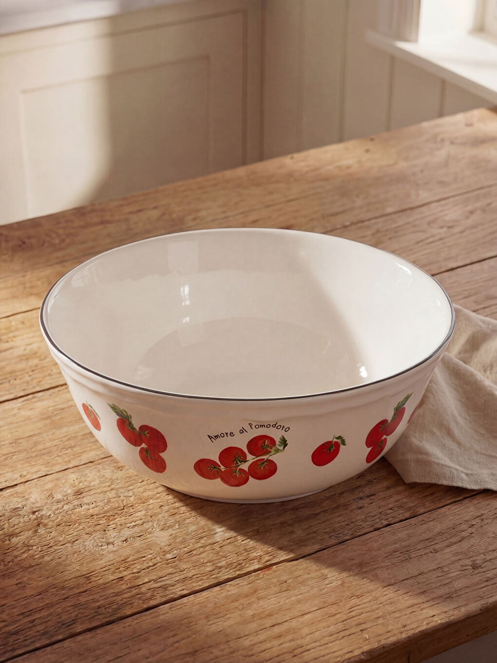 Karışık Domates Baskılı Seramik Salata Kasesi