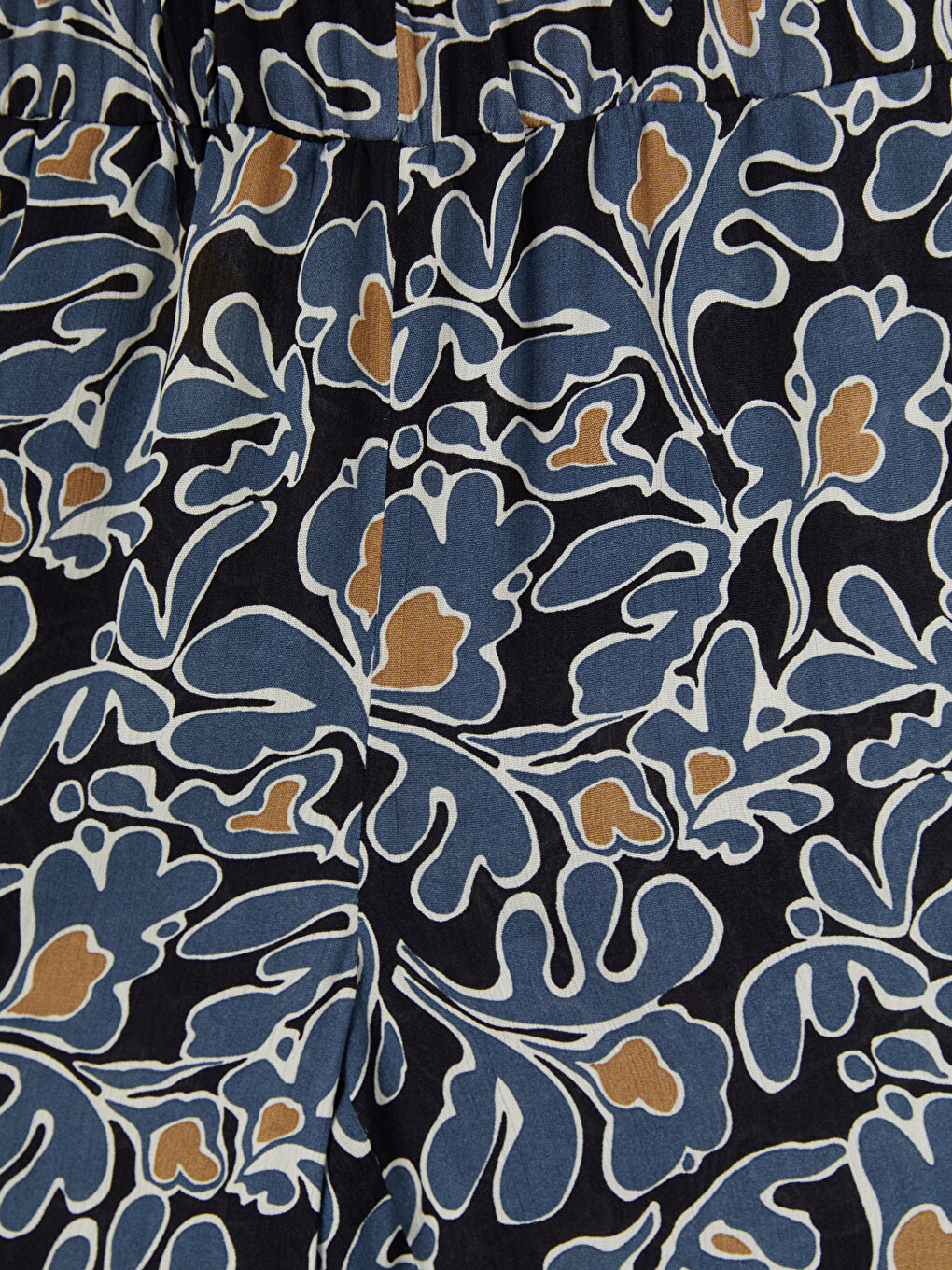 Beli Lastikli Desenli Kadın Pantolon-5