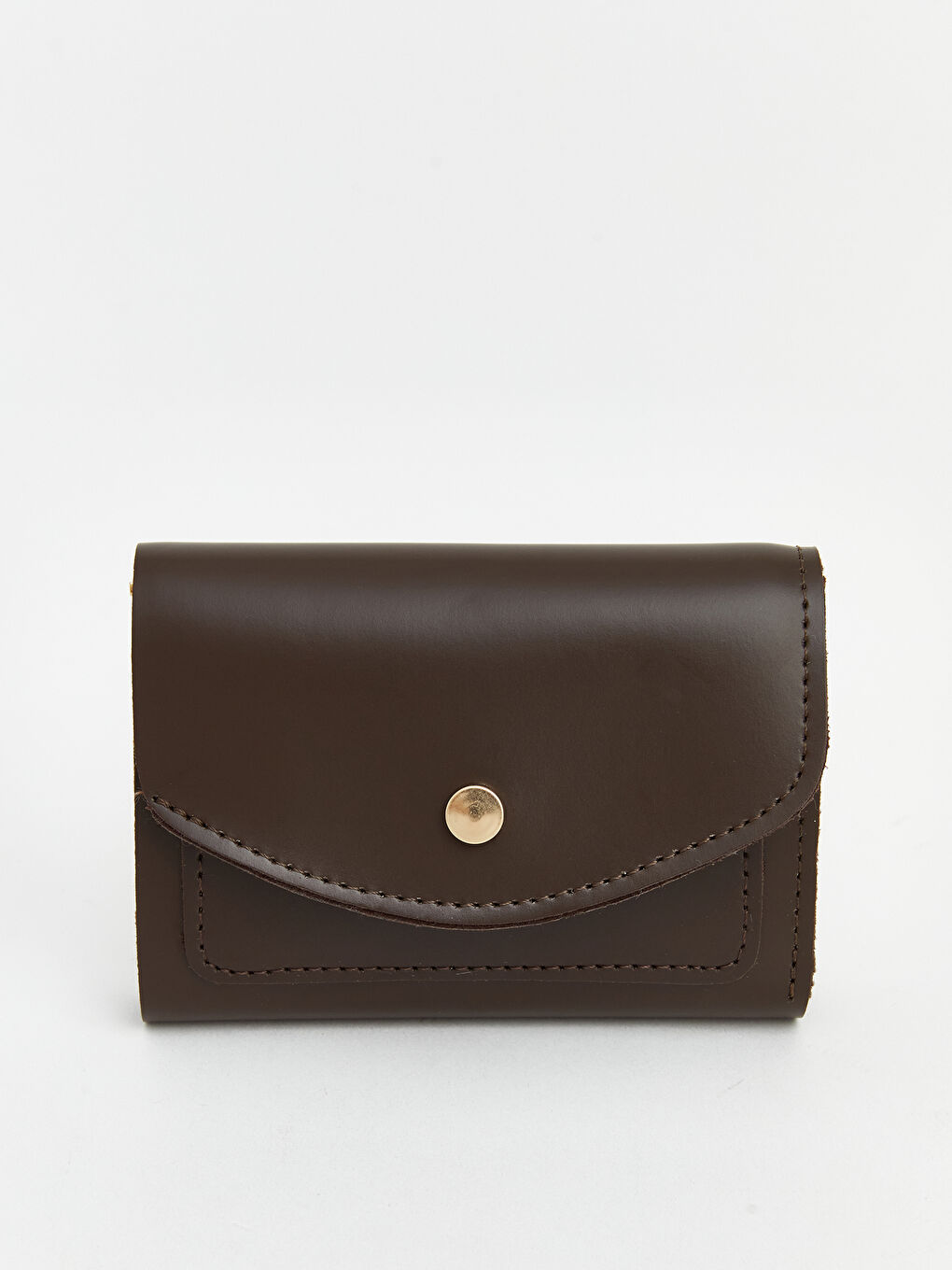 Kahverengi Deri Görünümlü Kadın Cüzdan
