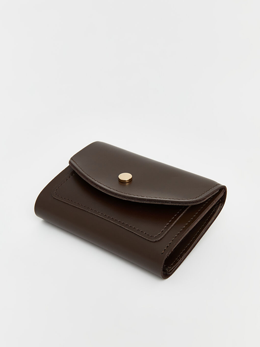 Kahverengi Deri Görünümlü Kadın Cüzdan-1