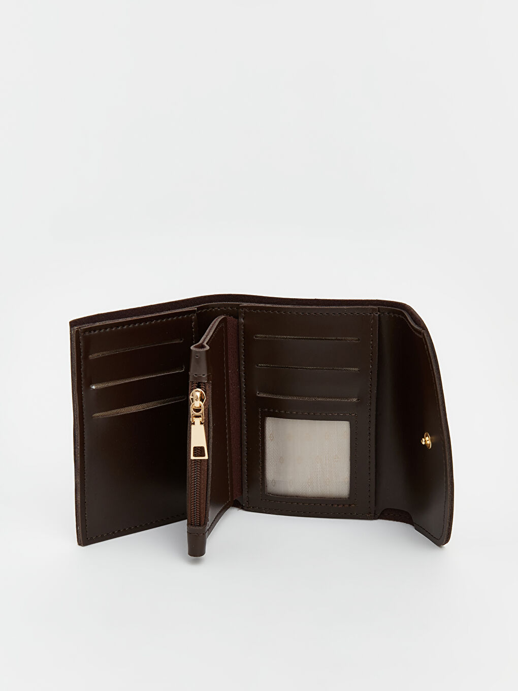 Kahverengi Deri Görünümlü Kadın Cüzdan-2