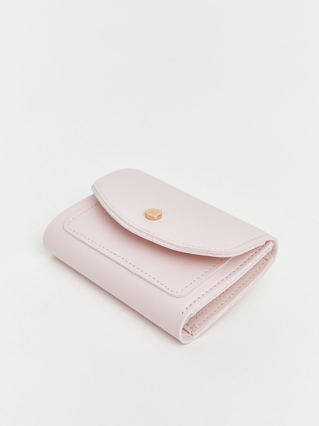 Pembe Deri Görünümlü Kadın Cüzdan-1