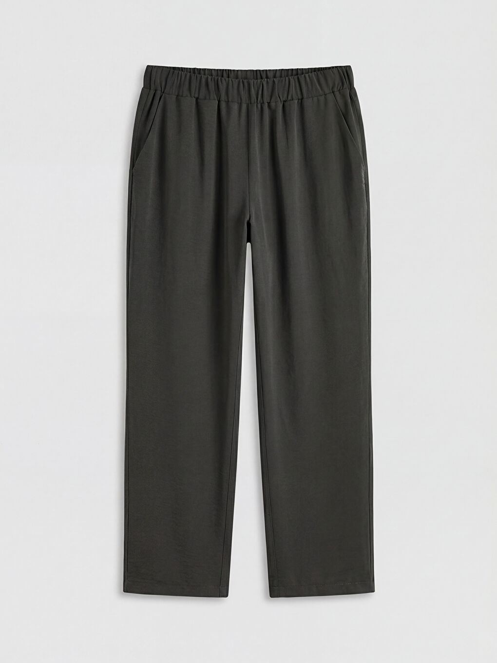 Bej Beli Lastikli Kadın Pantolon