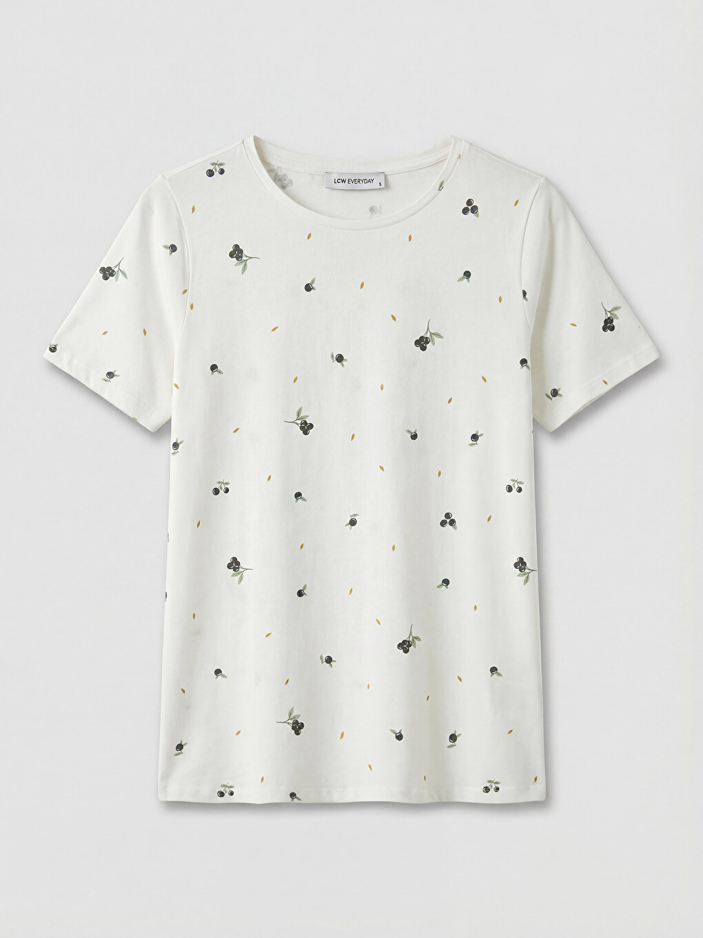 Tricou Basic cu model pentru femei cu guler rotund-4