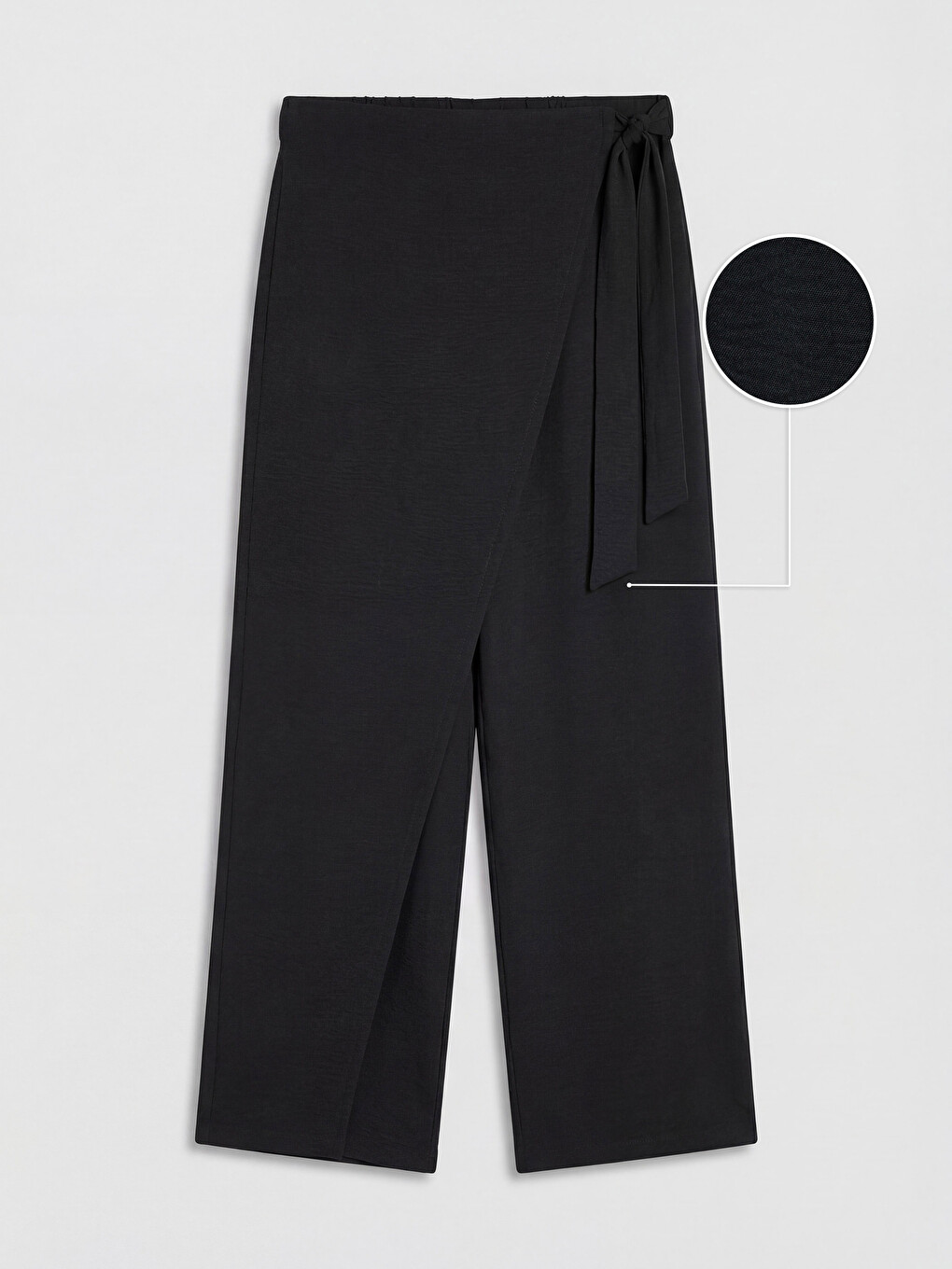 Tied Wide Leg Women's Trousers-4