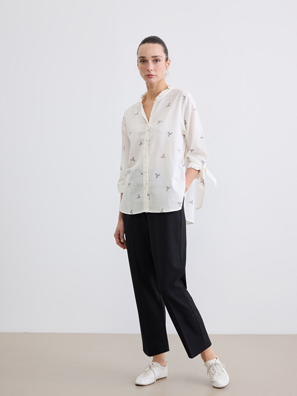 Siyah Beli Lastikli Kadın Pantolon