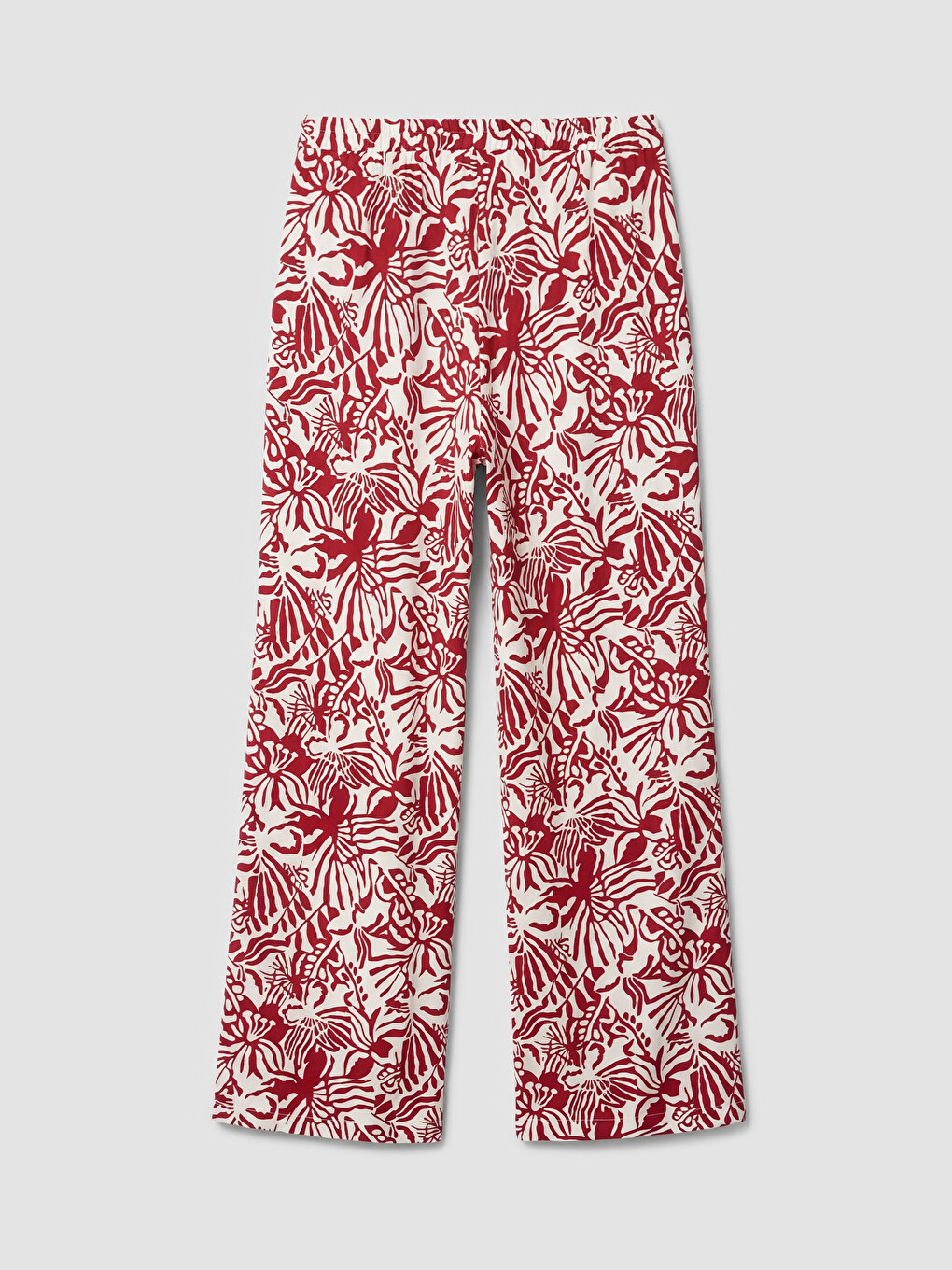 Gemusterte Leinen-Look Damen Hosen-5