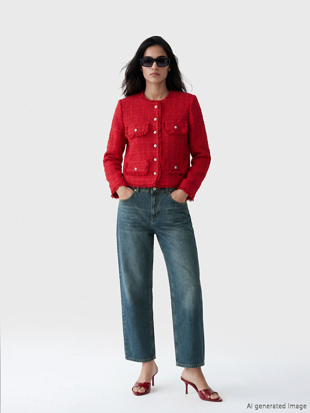 İndigo Wideleg Kadın Jean Pantolon