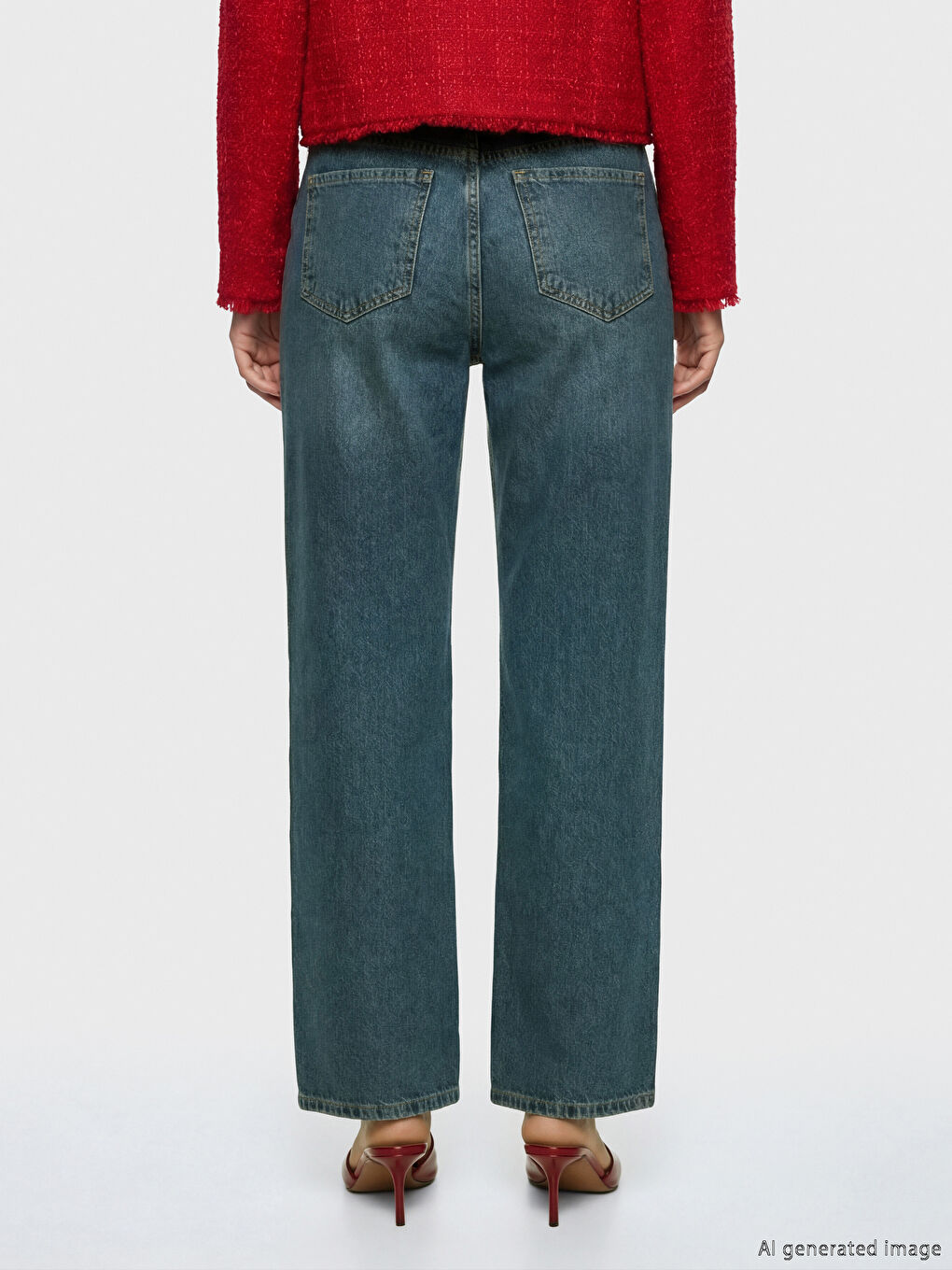 İndigo Wideleg Kadın Jean Pantolon-1