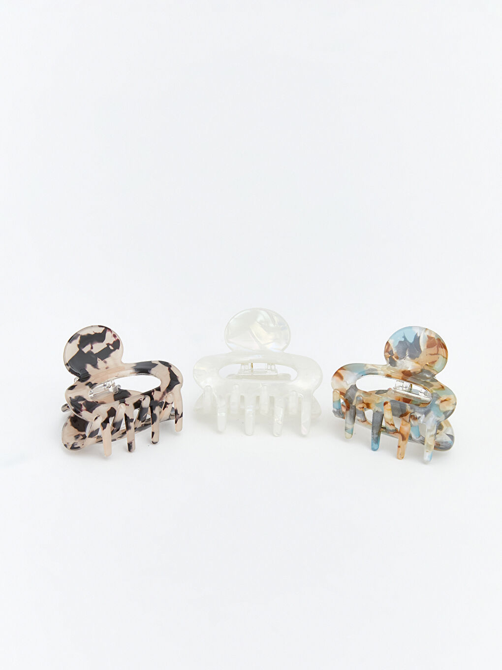 Karışık Desenli Kadın Mandal Toka Seti 3'lü