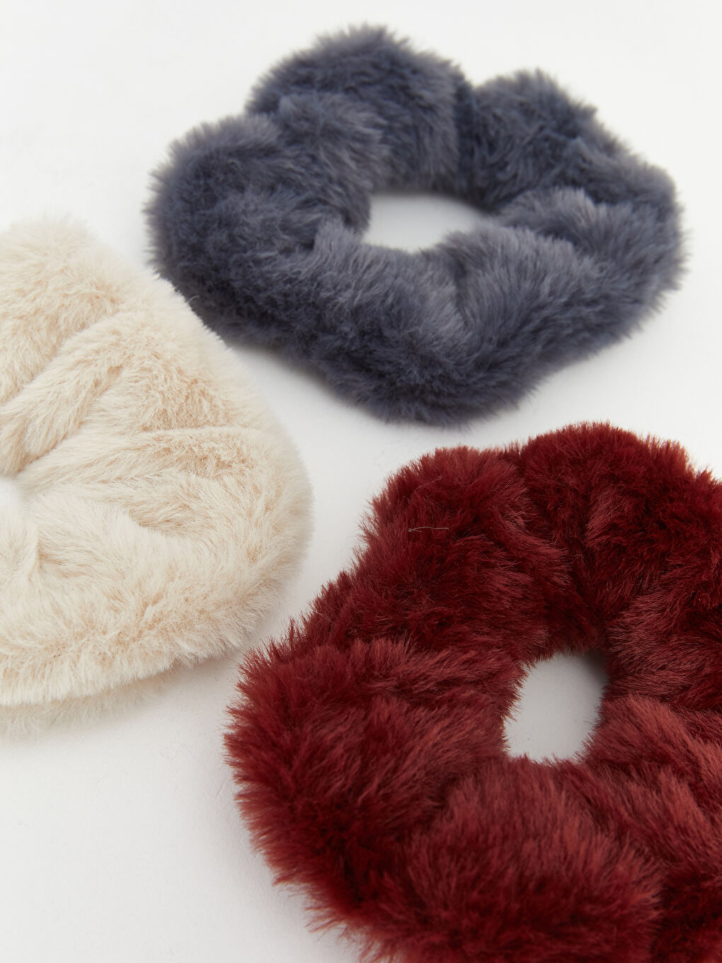 Karışık 3'lü Peluş Saç Tokası-1
