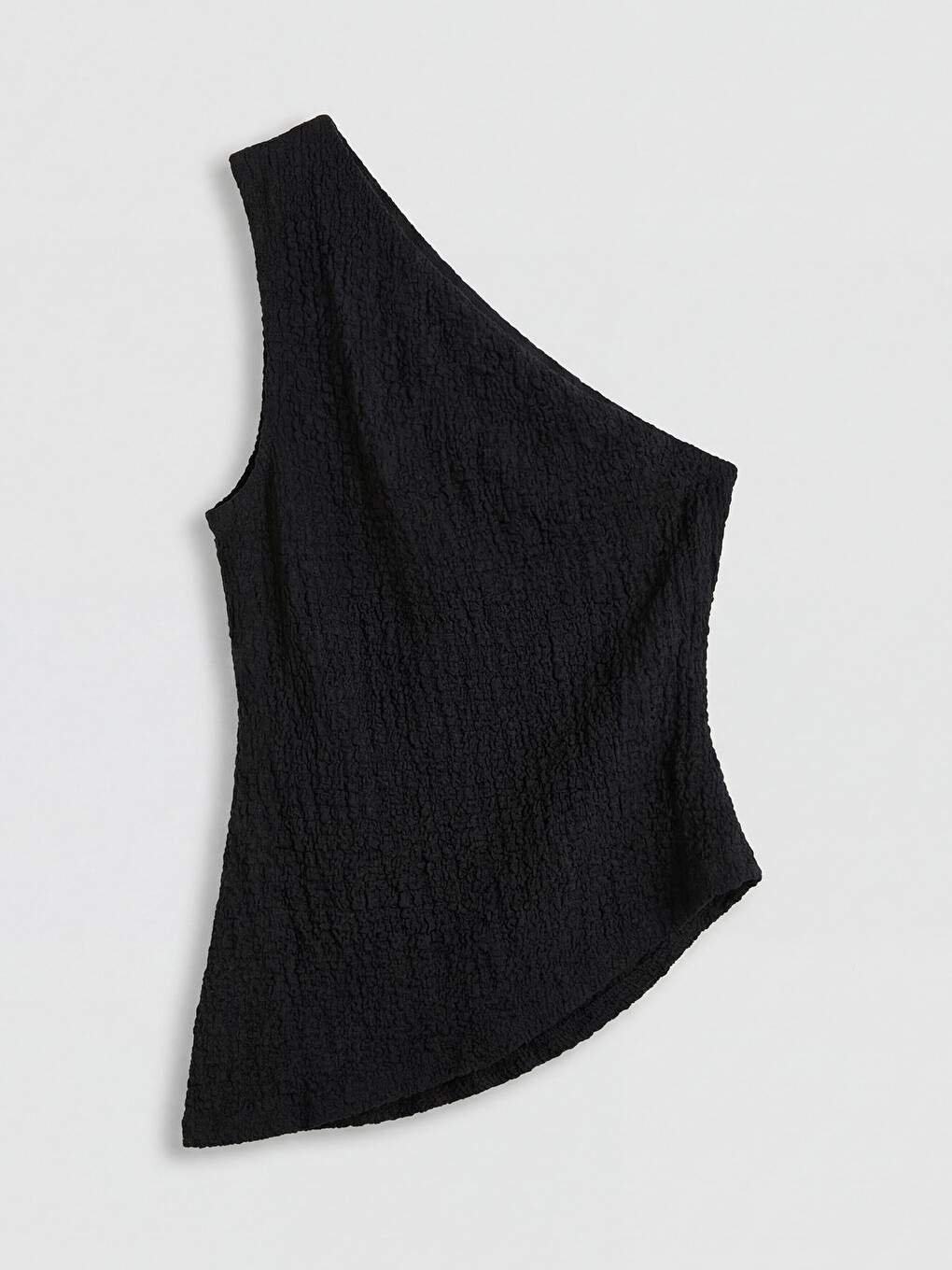 One Shoulder Ribbed Ruched Blouse-5