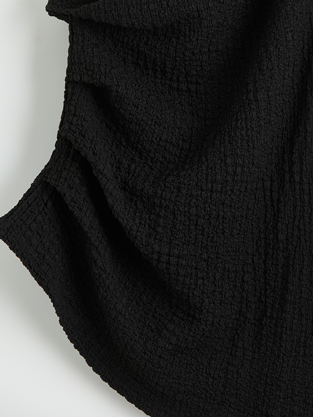 One Shoulder Ribbed Ruched Blouse-6