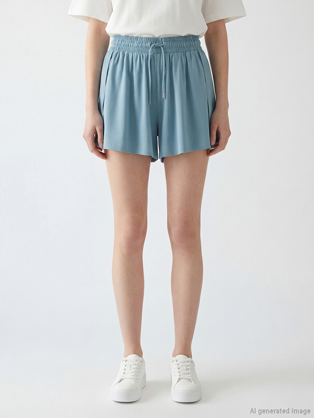 Elastic Waist Women's Shorts-1