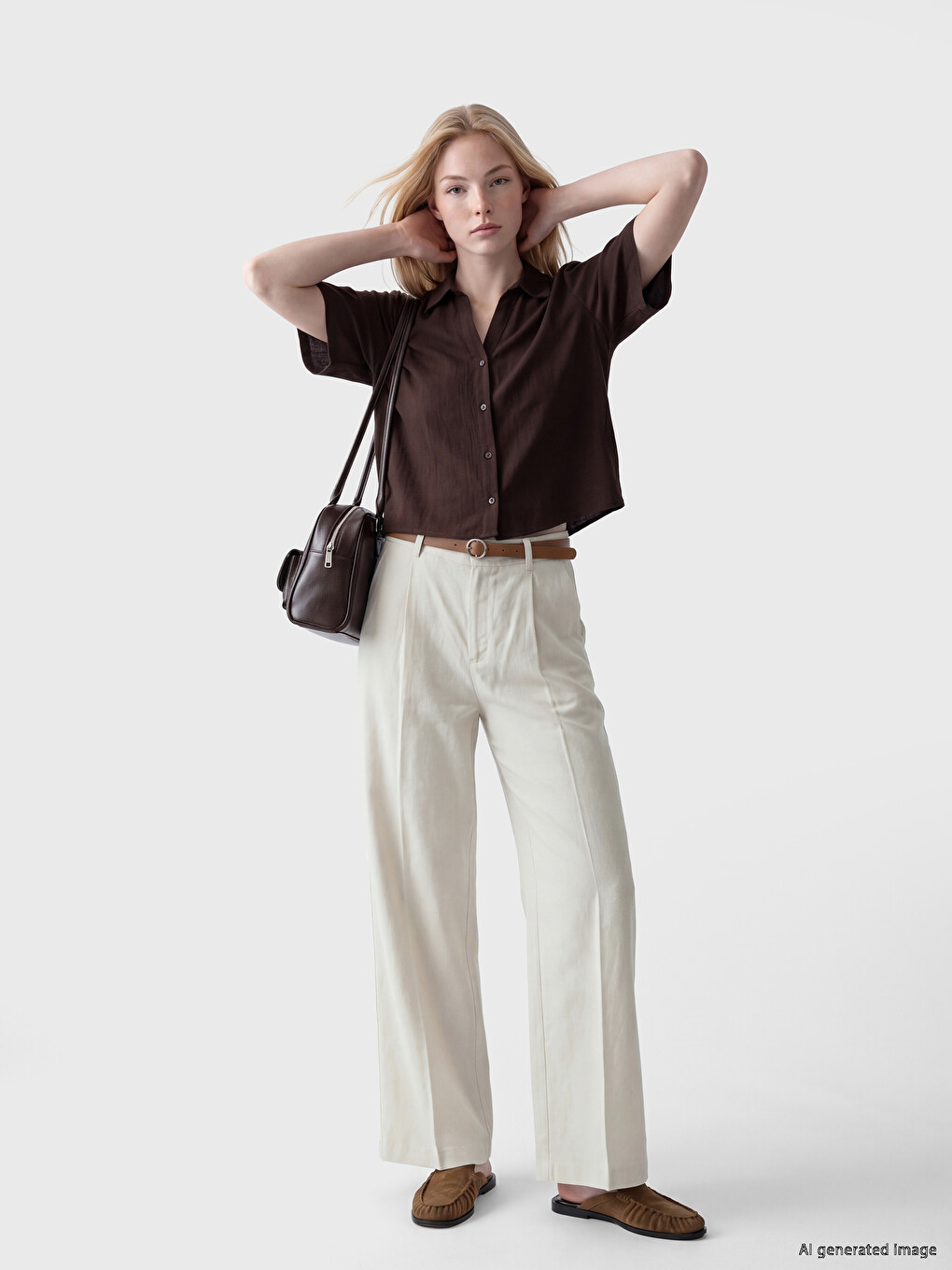 Woman Beige Trousers
