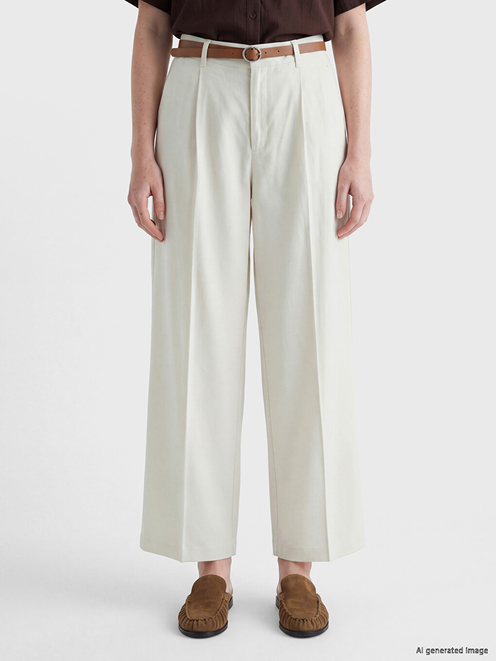 Woman Beige Trousers-1
