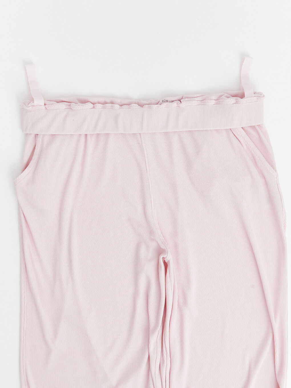 Pembe Kolay Giyilebilir Paçaları Çıtçıtlı Kadın Pijama Altı-1