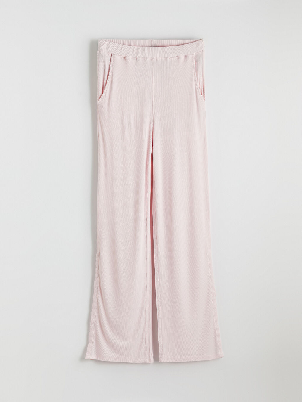 Pembe Kolay Giyilebilir Paçaları Çıtçıtlı Kadın Pijama Altı-1