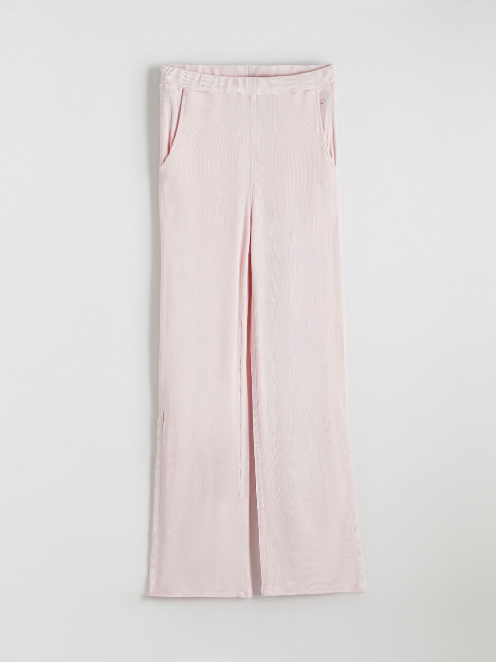 Pembe Kolay Giyilebilir Paçaları Çıtçıtlı Kadın Pijama Altı