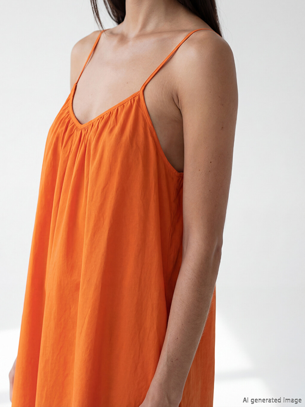 V Neck Strappy A Form Dress-2
