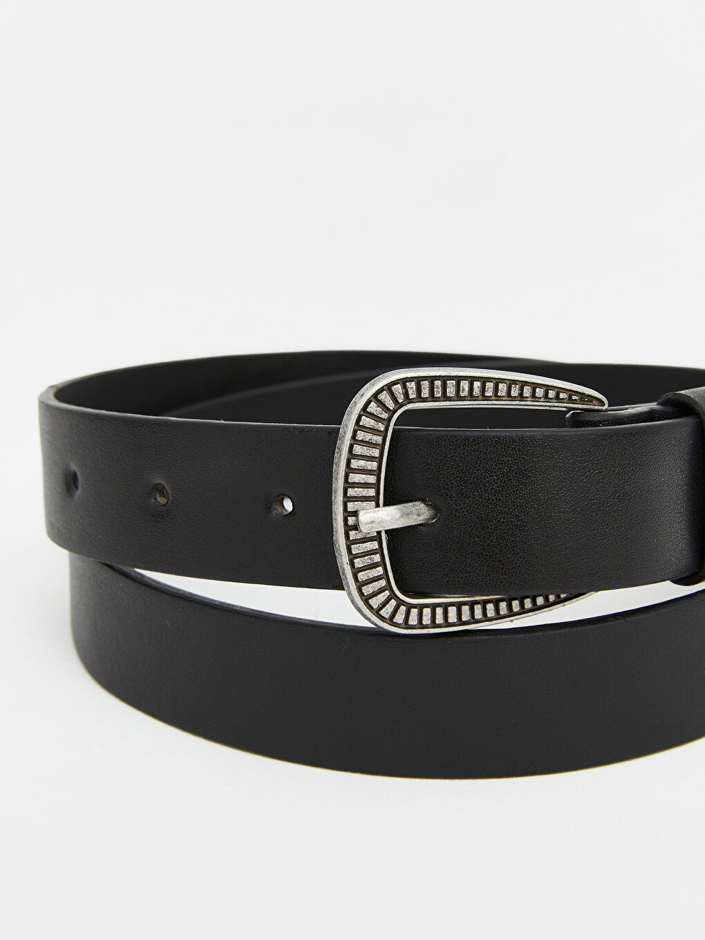 Siyah Deri Görünümlü Kadın Kemer-4