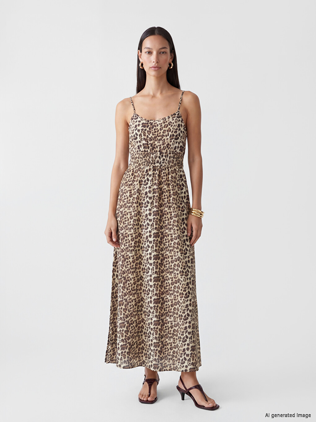 Strappy Leopard Print A Form Dress